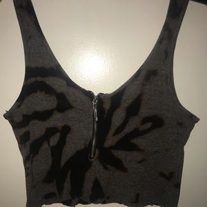 bleached black tank with a heshsafetypinquarterzip